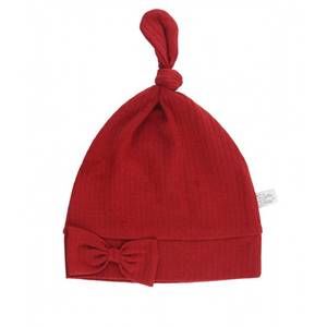 NEW RUFFLEBUTTS baby girls ribbed knotted hat in cranberry